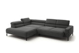 KAWOLA Sofa DELIA Ecksofa Cord grau