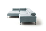 KAWOLA Sofa DELIA Ecksofa Cord hellblau