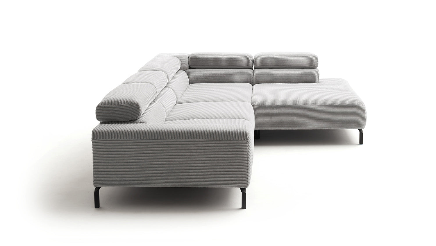 KAWOLA Sofa DELIA Ecksofa Cord hellgrau