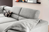 KAWOLA Sofa DELIA Ecksofa Cord hellgrau
