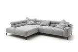 KAWOLA Sofa DELIA Ecksofa Cord hellgrau