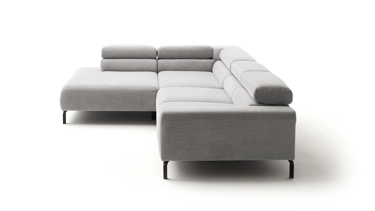 KAWOLA Sofa DELIA Ecksofa Cord hellgrau