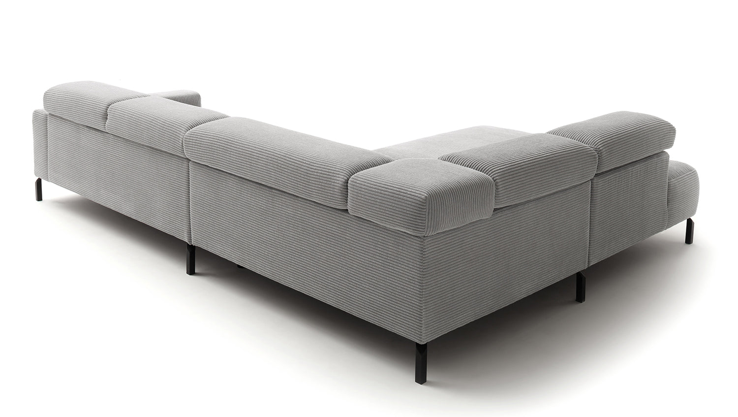 KAWOLA Sofa DELIA Ecksofa Cord hellgrau