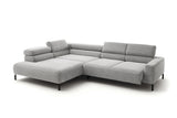 KAWOLA Sofa DELIA Ecksofa Cord hellgrau