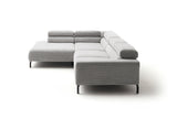 KAWOLA Sofa DELIA Ecksofa Cord hellgrau