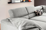 KAWOLA Sofa DELIA Ecksofa Cord hellgrau