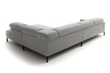 KAWOLA Sofa DELIA Ecksofa Cord hellgrau