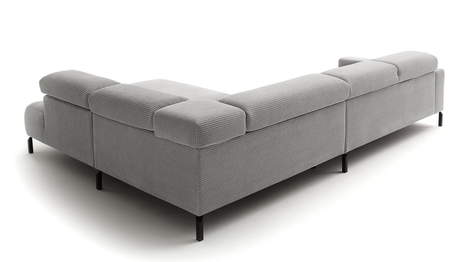 KAWOLA Sofa DELIA Ecksofa Cord hellgrau