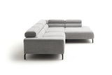 KAWOLA Sofa DELIA Ecksofa Cord hellgrau