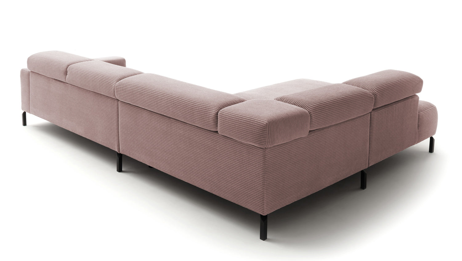 KAWOLA Sofa DELIA Ecksofa Cord rosa