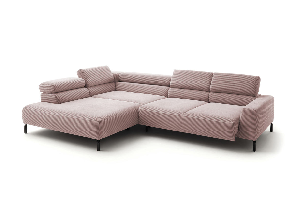 KAWOLA Sofa DELIA Ecksofa Cord rosa