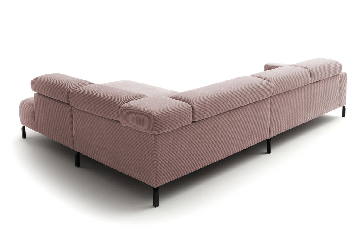 KAWOLA Sofa DELIA Ecksofa Cord rosa