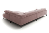KAWOLA Sofa DELIA Ecksofa Cord rosa