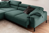 KAWOLA Sofa DELIA Ecksofa Cord smaragd