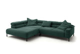 KAWOLA Sofa DELIA Ecksofa Cord smaragd