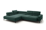 KAWOLA Sofa DELIA Ecksofa Cord smaragd