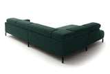 KAWOLA Sofa DELIA Ecksofa Cord smaragd