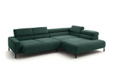 KAWOLA Sofa DELIA Ecksofa Cord smaragd