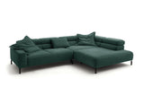 KAWOLA Sofa DELIA Ecksofa Cord smaragd
