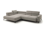 KAWOLA Sofa DELIA Ecksofa Cord steingrau