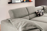 KAWOLA Sofa DELIA Ecksofa Cord steingrau