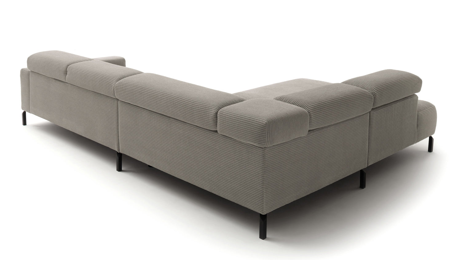KAWOLA Sofa DELIA Ecksofa Cord steingrau