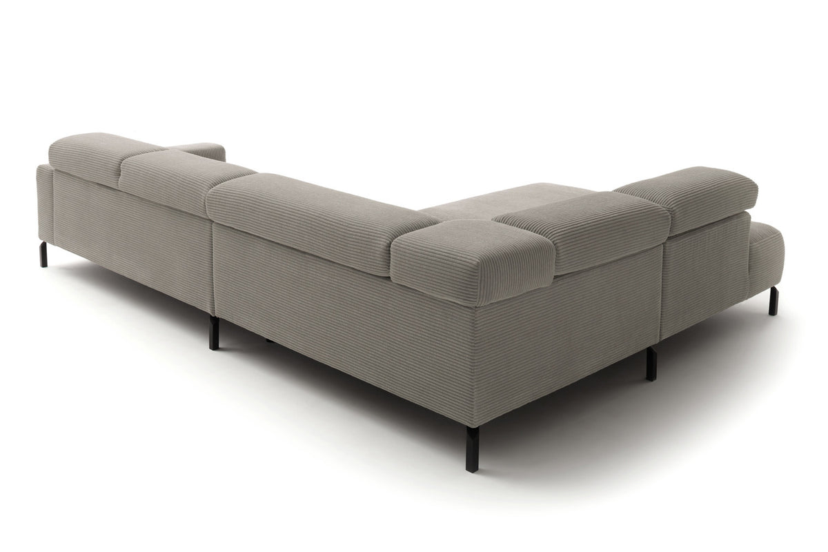 KAWOLA Sofa DELIA Ecksofa Cord steingrau