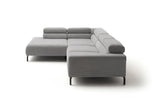KAWOLA Sofa DELIA Ecksofa Cord steingrau