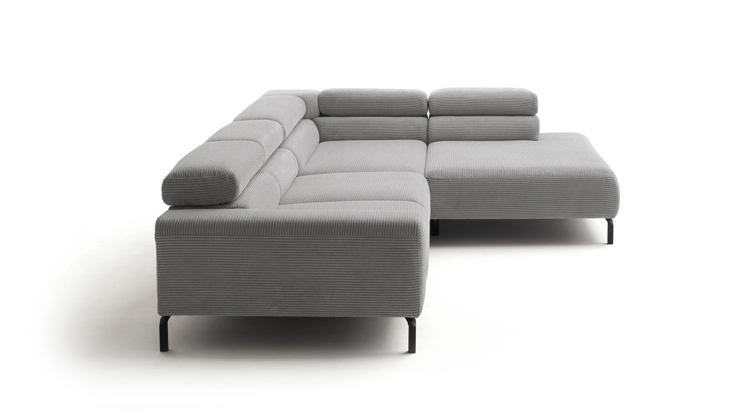 KAWOLA Sofa DELIA Ecksofa Cord steingrau