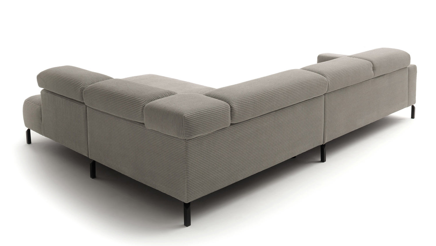 KAWOLA Sofa DELIA Ecksofa Cord steingrau