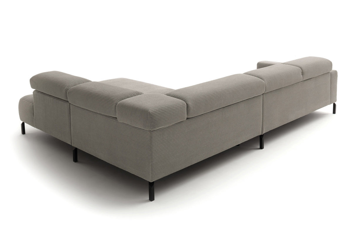 KAWOLA Sofa DELIA Ecksofa Cord steingrau
