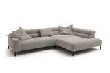KAWOLA Sofa DELIA Ecksofa Cord steingrau