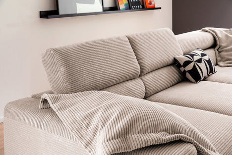 KAWOLA Sofa DELIA Ecksofa Cord taupe