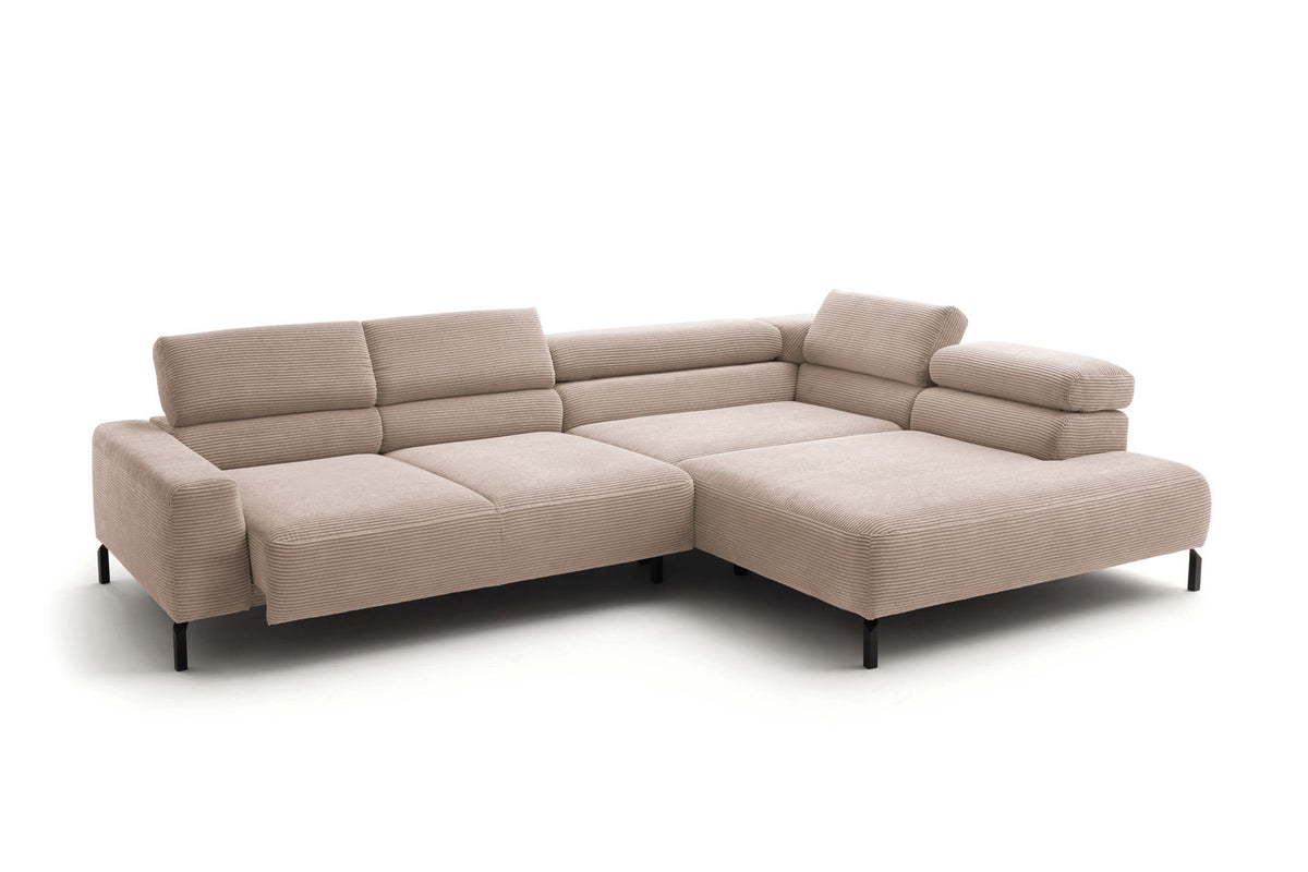 KAWOLA Sofa DELIA Ecksofa Cord taupe