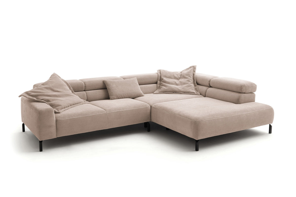 KAWOLA Sofa DELIA Ecksofa Cord taupe