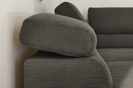 KAWOLA Sofa DELIA Ecksofa Feincord anthrazit