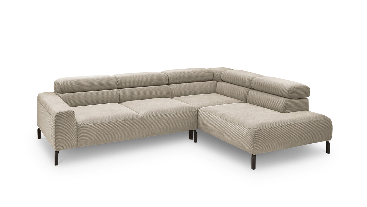 KAWOLA Sofa DELIA Ecksofa Feincord beige