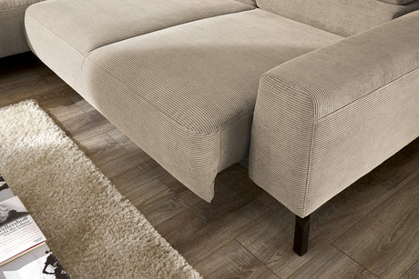 KAWOLA Sofa DELIA Ecksofa Feincord beige