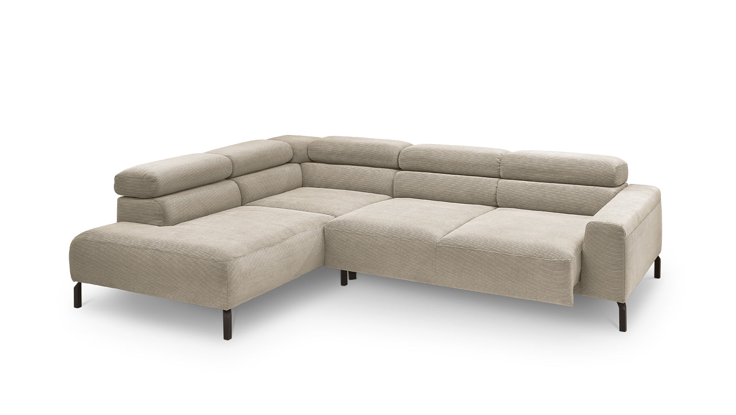 KAWOLA Sofa DELIA Ecksofa Feincord beige