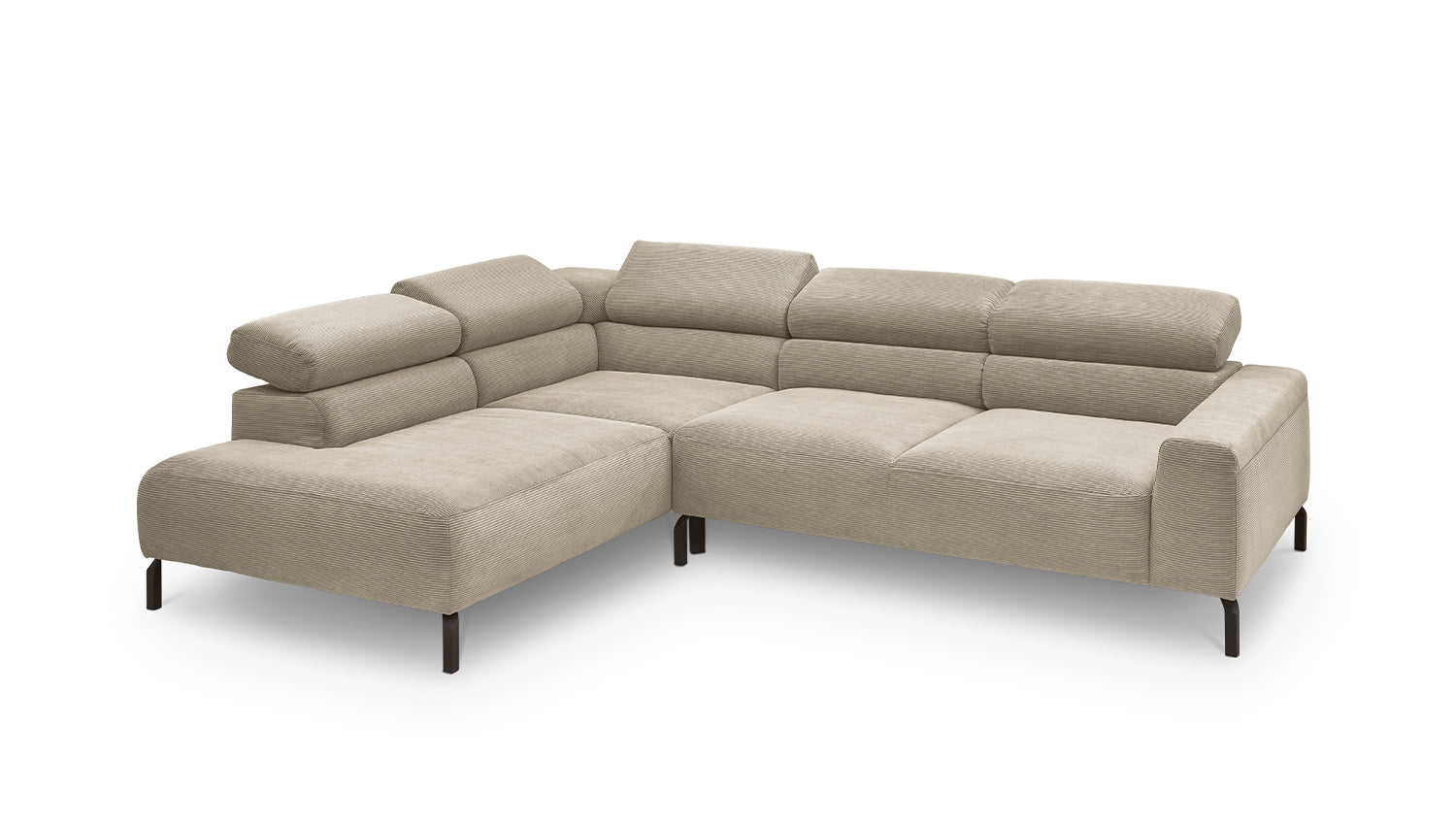 KAWOLA Sofa DELIA Ecksofa Feincord beige