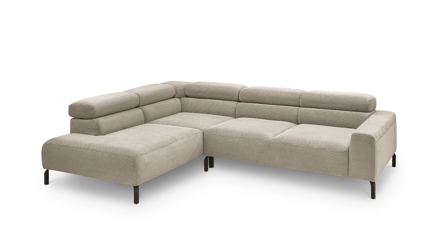 KAWOLA Sofa DELIA Ecksofa Feincord beige