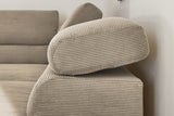 KAWOLA Sofa DELIA Ecksofa Feincord beige