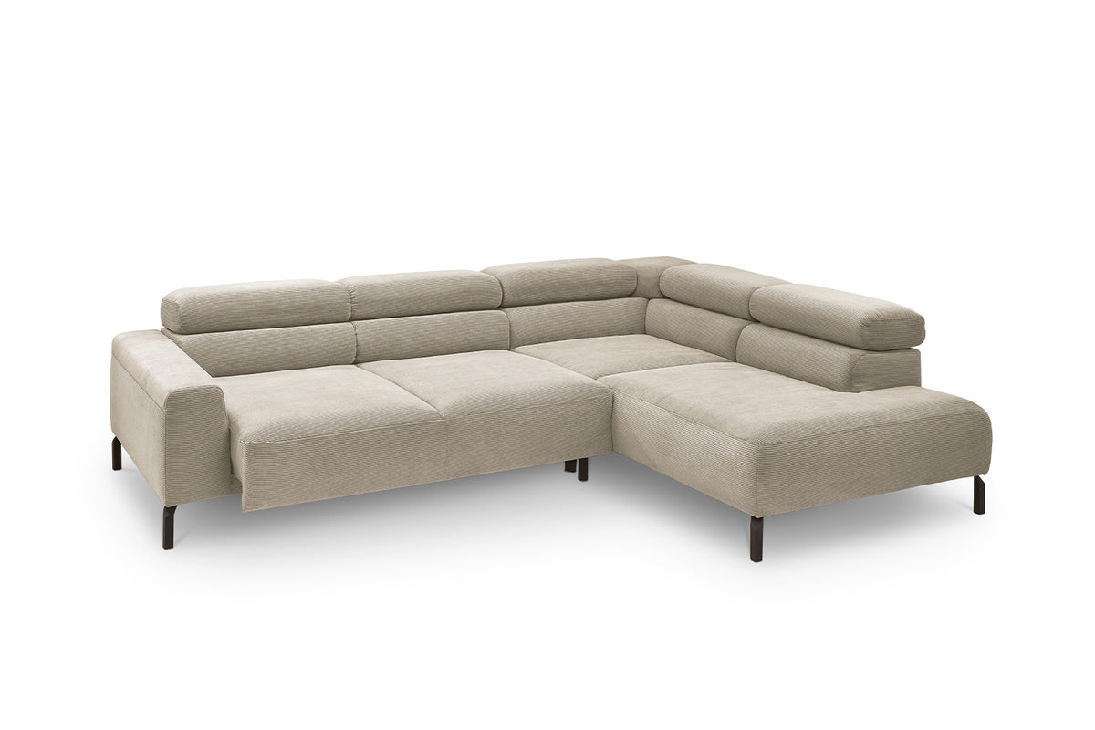KAWOLA Sofa DELIA Ecksofa Feincord beige