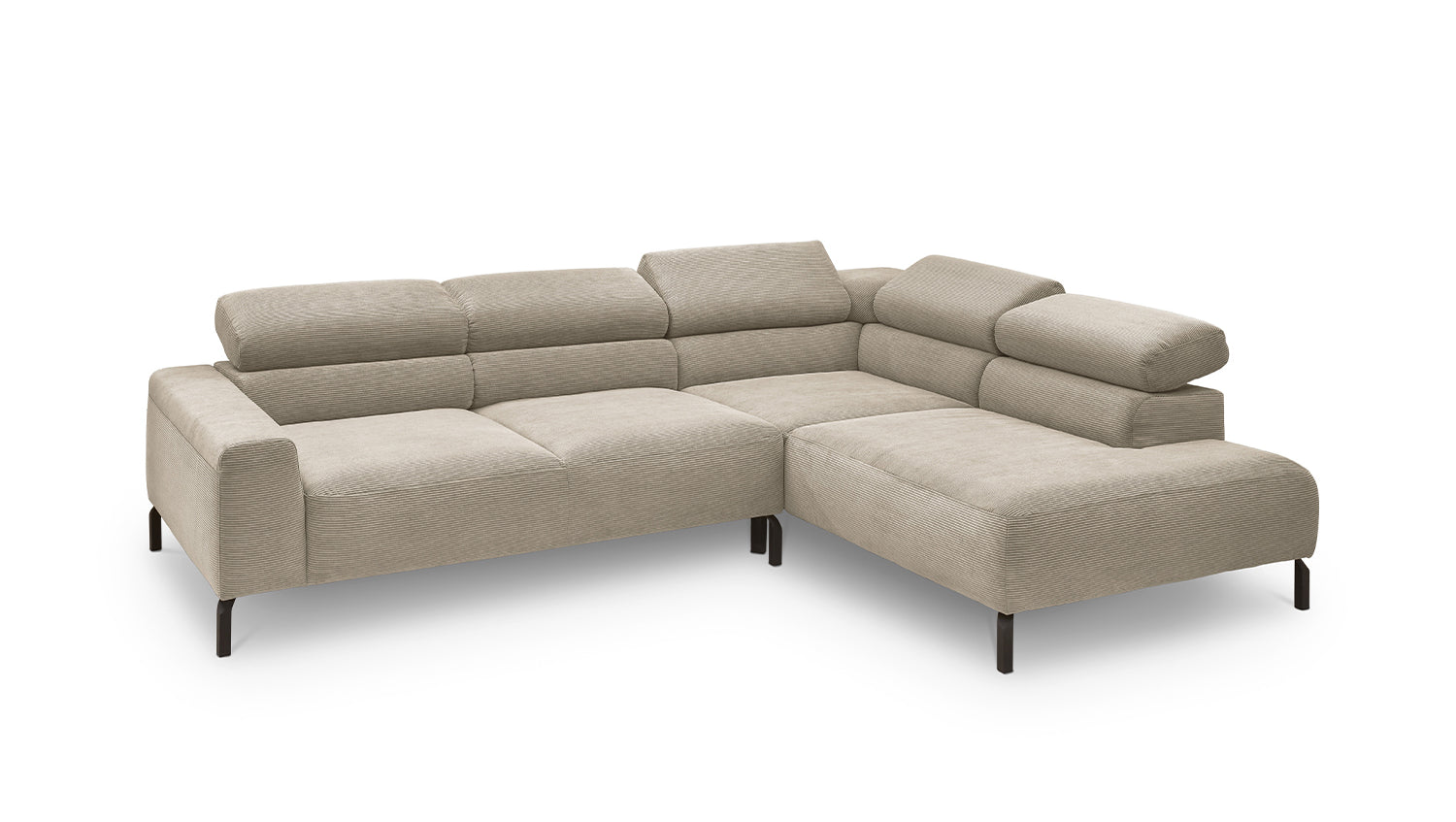 KAWOLA Sofa DELIA Ecksofa Feincord beige