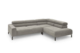KAWOLA Sofa DELIA Ecksofa Feincord grau