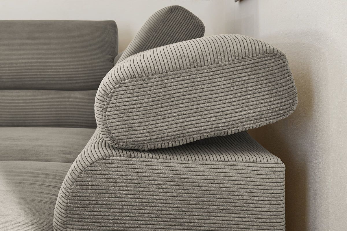 KAWOLA Sofa DELIA Ecksofa Feincord grau