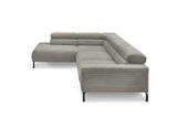 KAWOLA Sofa DELIA Ecksofa Feincord grau