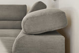 KAWOLA Sofa DELIA Ecksofa Feincord grau