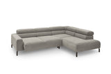KAWOLA Sofa DELIA Ecksofa Feincord grau