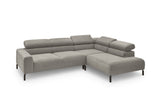 KAWOLA Sofa DELIA Ecksofa Feincord grau